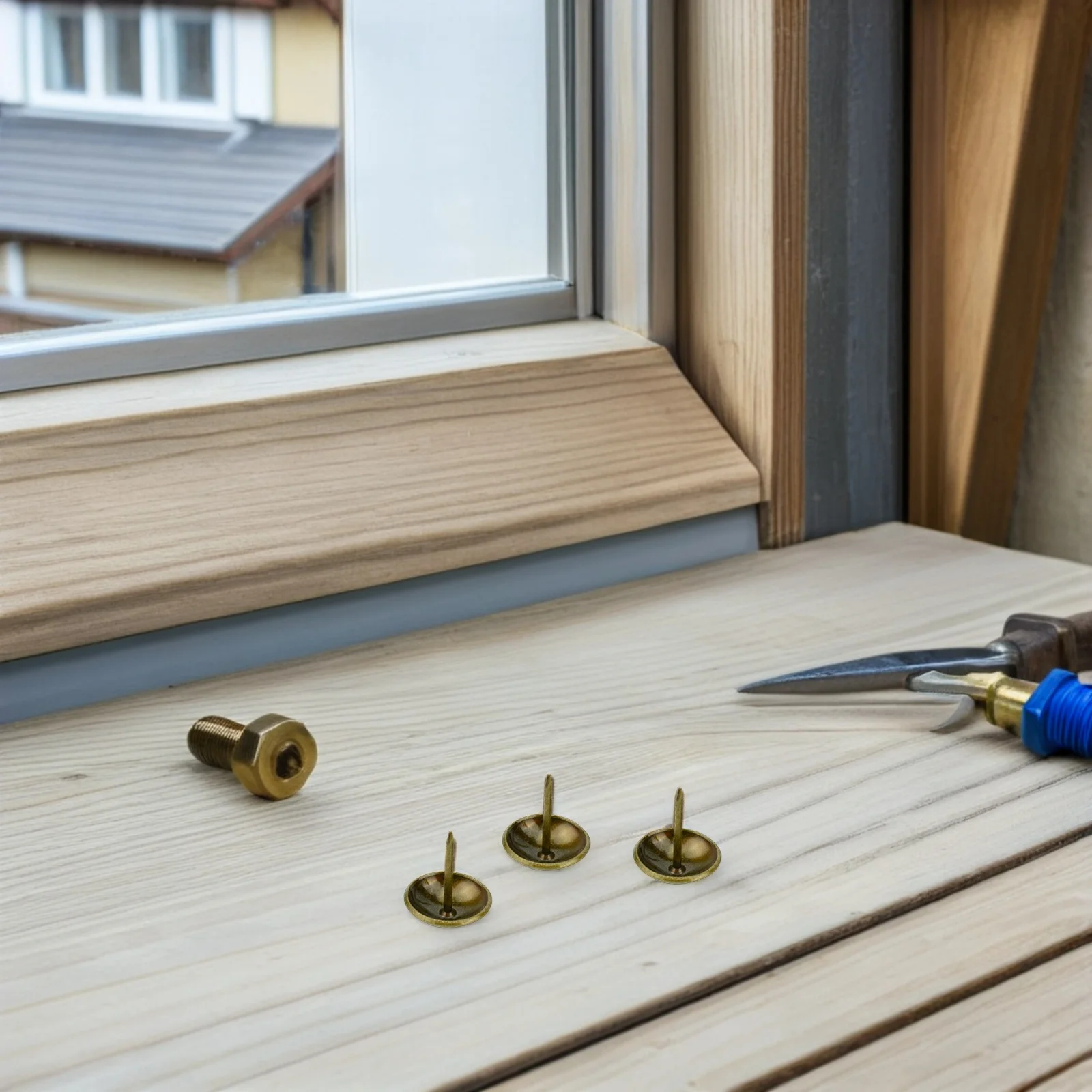 

100Pcs Classic Bronze Door Nails 10x15mm Round Brass Nail Style for Securing Documents Cork Board DIY Round Tack