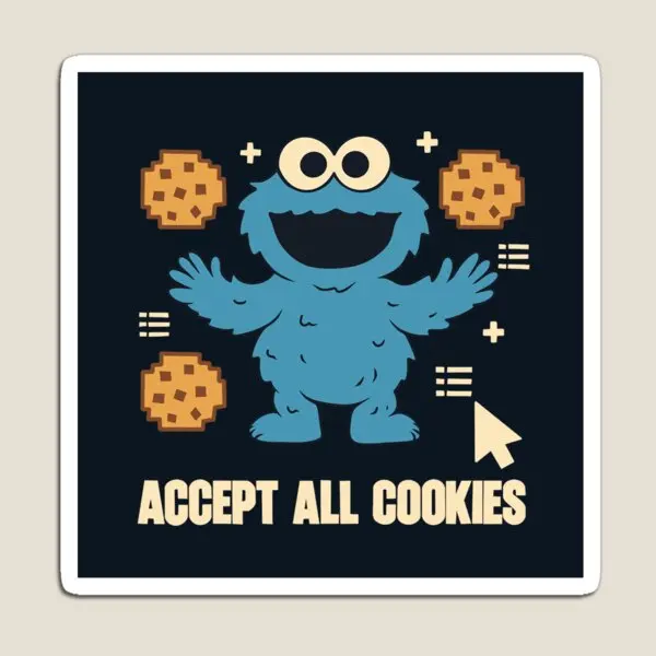 Accept All Cookies  Magnet Stickers  Kids Magnetic Baby Funny Children Home Refrigerator Cute Holder for Fridge Organizer Decor