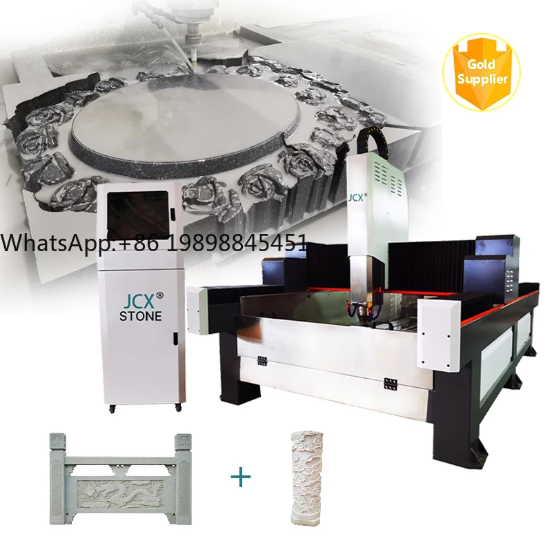 JCX 4-Achsen-CNC-Fräser mit großer Struktur, robuste CNC-Graviermaschine für Frässteine, Marmor, Quarz, Granit