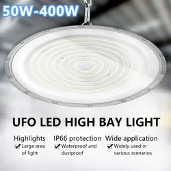 LED High Bay Lights 50W 100W 150W 200W 300W 400W Super Bright UFO Waterproof Commercial Industrial Market Warehouse Garage