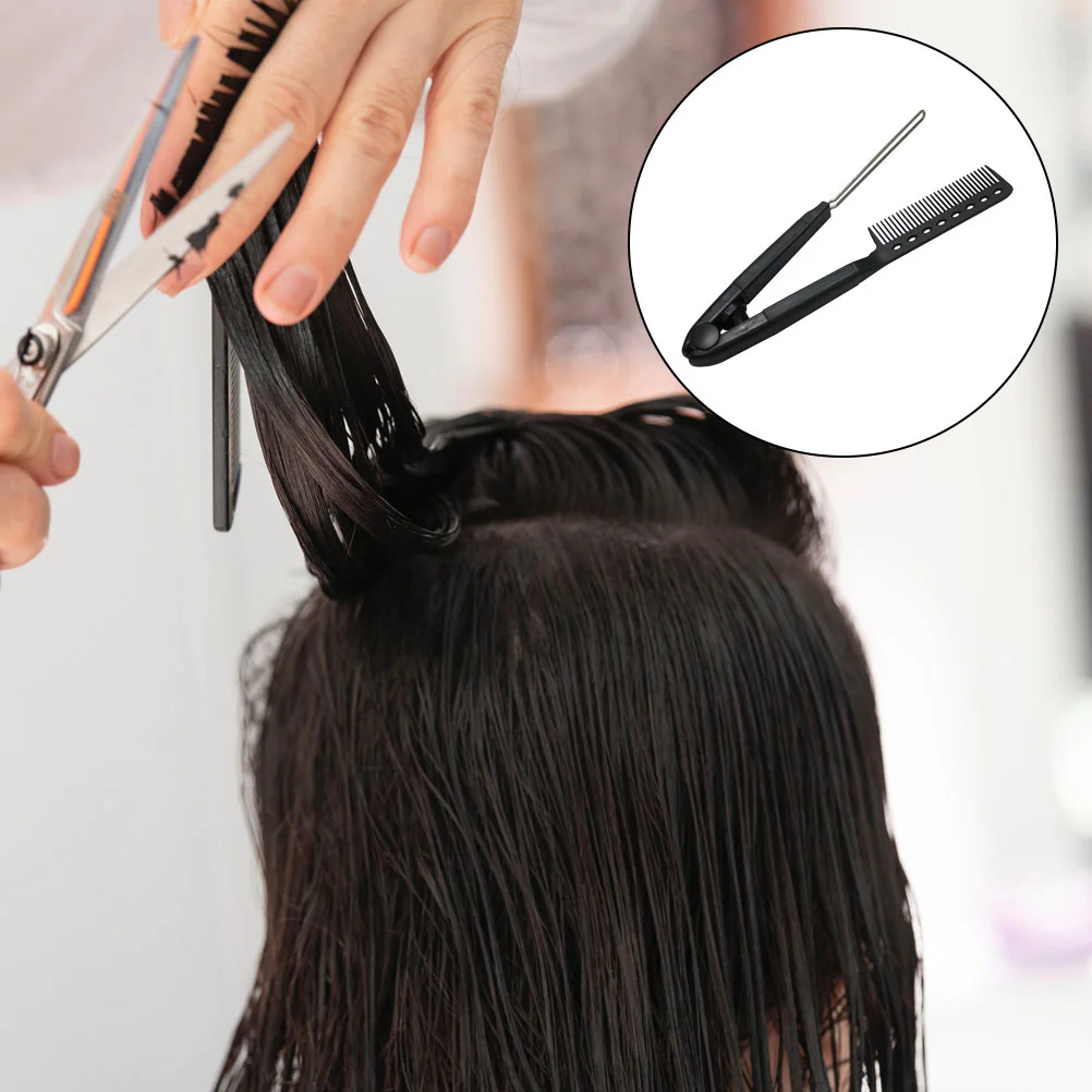 Straightening Comb V-shaped Hair Straightener Haircut Plastic Hairdressing Tool