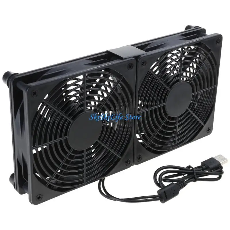E65E Multi Use 120mm USB Powered Fan for Enhanced Cooling of Routers, Servers, Workstations, and Gaming Laptop Stands
