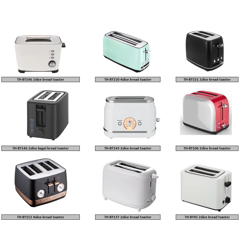 Tophome Long Slot 2-Slice Electric Automatic Bread Toaster Mechanical Timer Plastic Housing Multi-Purpose Household Breakfast