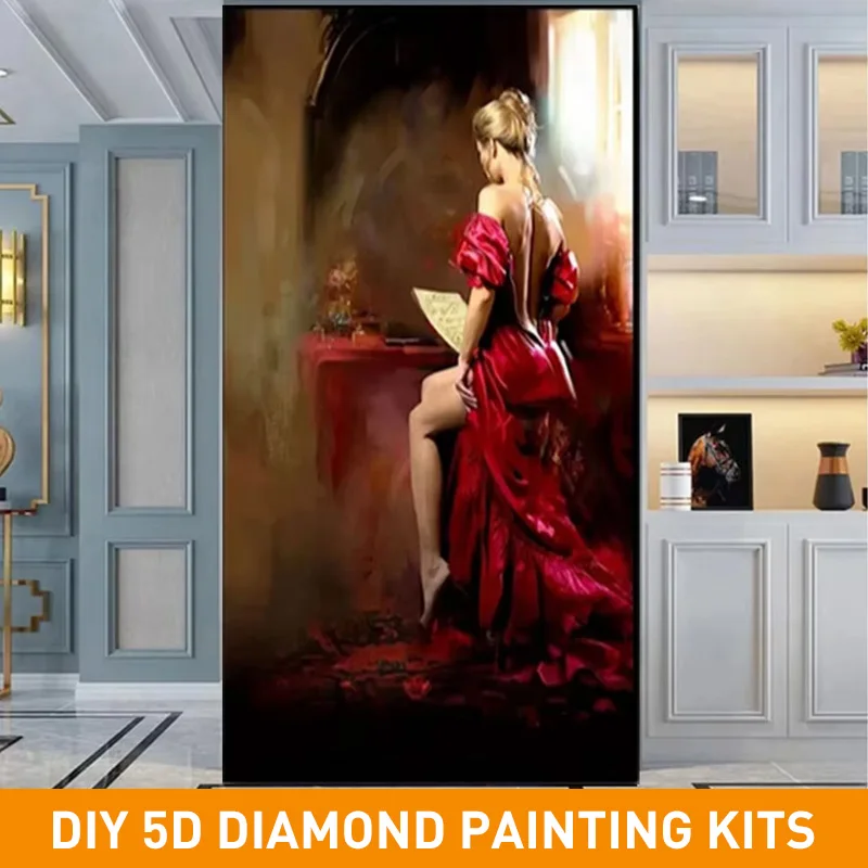 

Diy 5D Diamond Painting Kits Sexy Woman Full Square Round Rhinestone Art Mosaic Embroidery Portrait Wall Decor