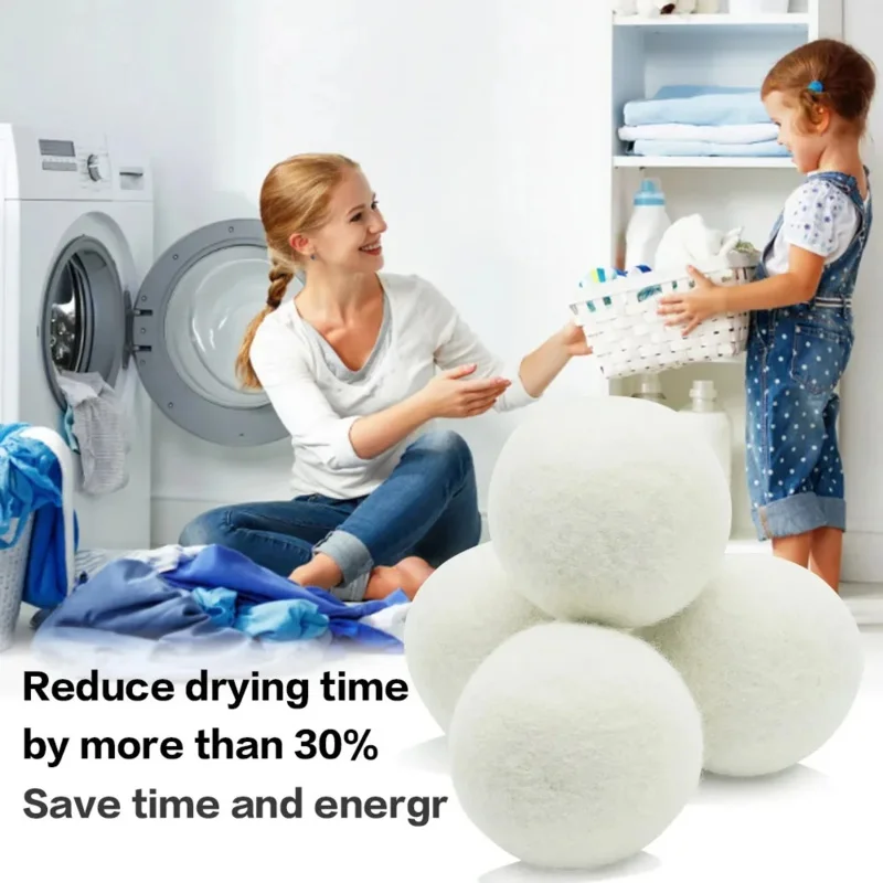 1-12Pcs Reusable Wool Dryer Balls Softener Laundry Home Washing 4/5/6cm Fleece Dry Kit Ball Useful Washing Machine Accessories