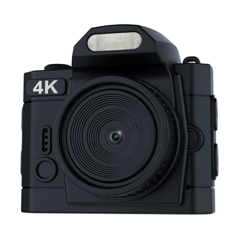 كاميرا رقمية صغيرة 6400 وات HD 4K DSLR مع فلاش، مسجل فيديو محمول مع شاشة LCD، كاميرا سفر، شاشة كبيرة مدمجة للإبهام