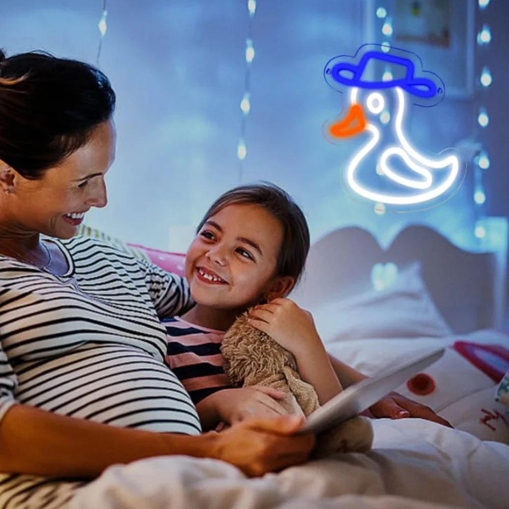 Cowboy Duck LED Neon - USB Powered Dimmable LED Neon, Perfect for Farm Themed Parties, Bars, Cafes Wall Decorations