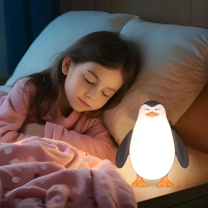 Penguin Light LED Cute Penguin Silicone Night Light With 30-Minute Timer 3 Levels Dimmable Nursery Night Light Bedside Touch