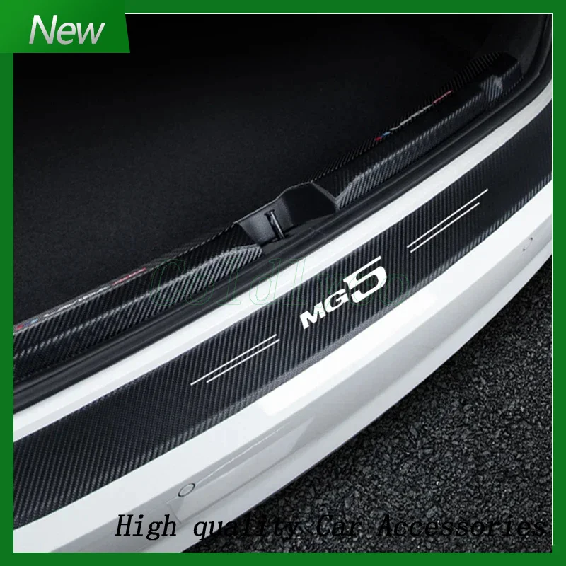 for MG 5 MG5 Logo Car Door Sill Protector Plate Rear Trunk Bumper Strips Threshold Stickers Anti Scratch Covers