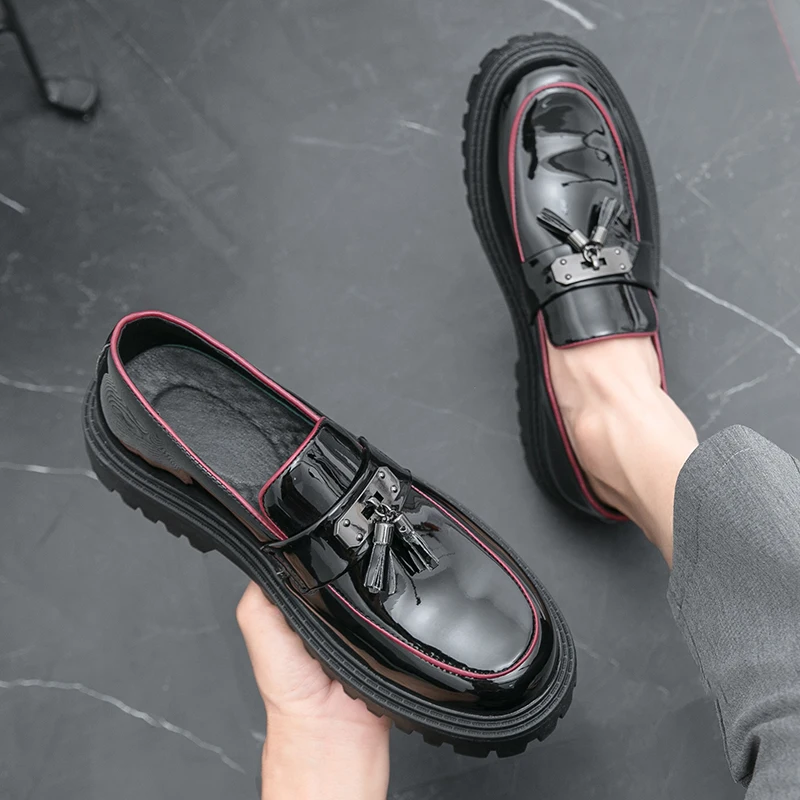 

Повседневная мужская обувь без шнуровки, классическое модное платье с кисточками, деловая офисная обувь больших размеров, модная рабочая обувь для взрослых на толстой подошве