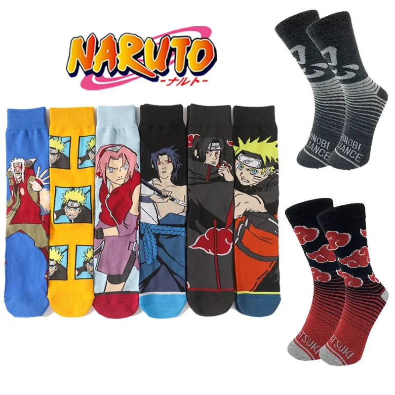 Naruto Anime Hokage Socks Uchiha Sasuke Jiraiya Uchiha Itachi Haruno Sakura Akatsuki Red Cloud Stockings Men Women Kids Gift