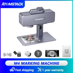 Atomstack M4 macchina per marcatura Laser a fibra macchina per incisione In plastica di metallo ad alta precisione incisione portatile portatile due In uno