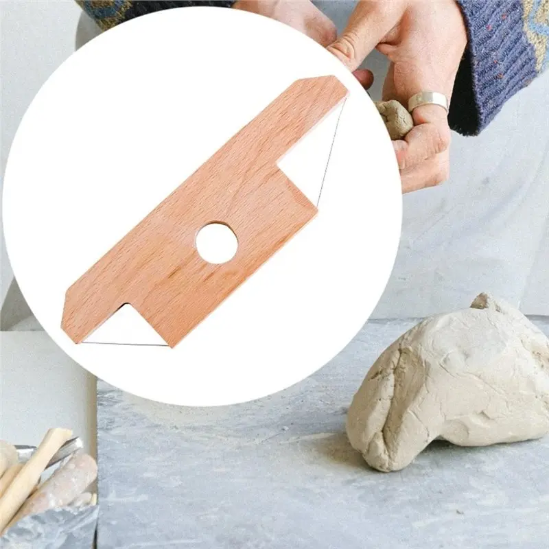 B08B- Forging Tool, Wooden Beveling Cutter Clay 30°, 45°, And 60° Angles For Pottery Trimming