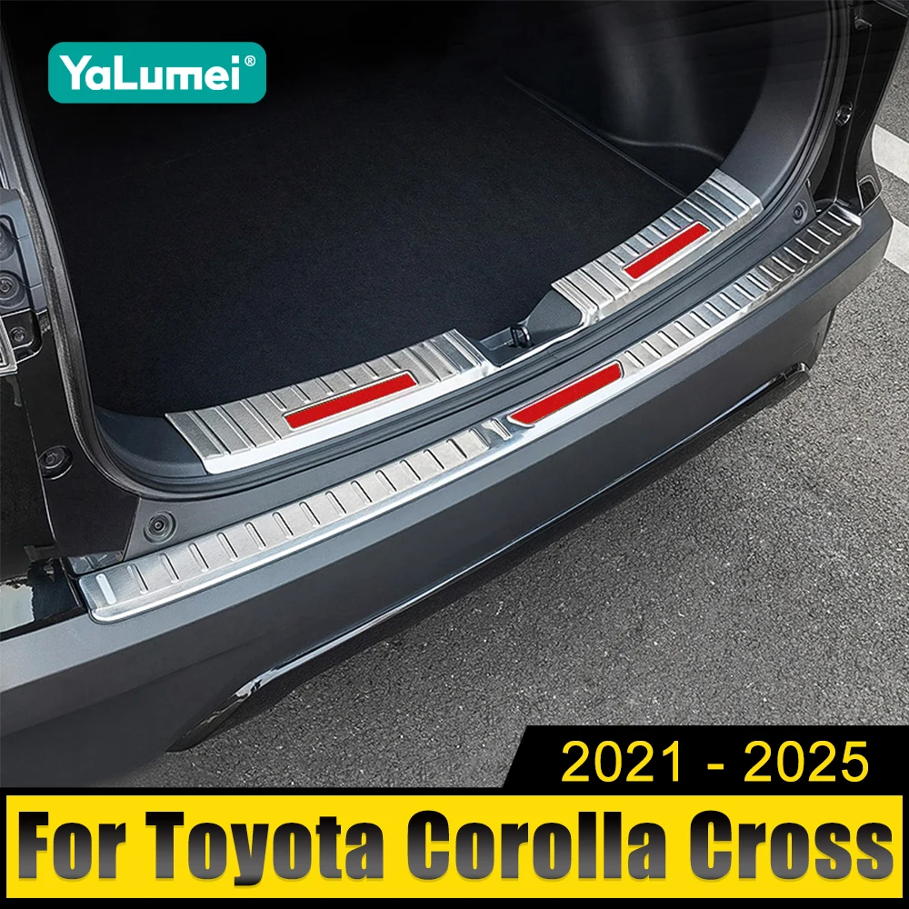

For Toyota Corolla Cross XG10 2021 2022 2023 2024 2025 Hybrid Car Rear Bumper Foot Plate Trunk Door Sill Guard Pedals Cover
