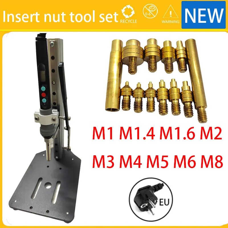 M2 M2.5 M3 M4 M5 M6 M8 Press Heat Set Insert Tool Soldering Iron Tip of 3D Printing Hot Melt Thread Insert Tool Embedded Nut Kit