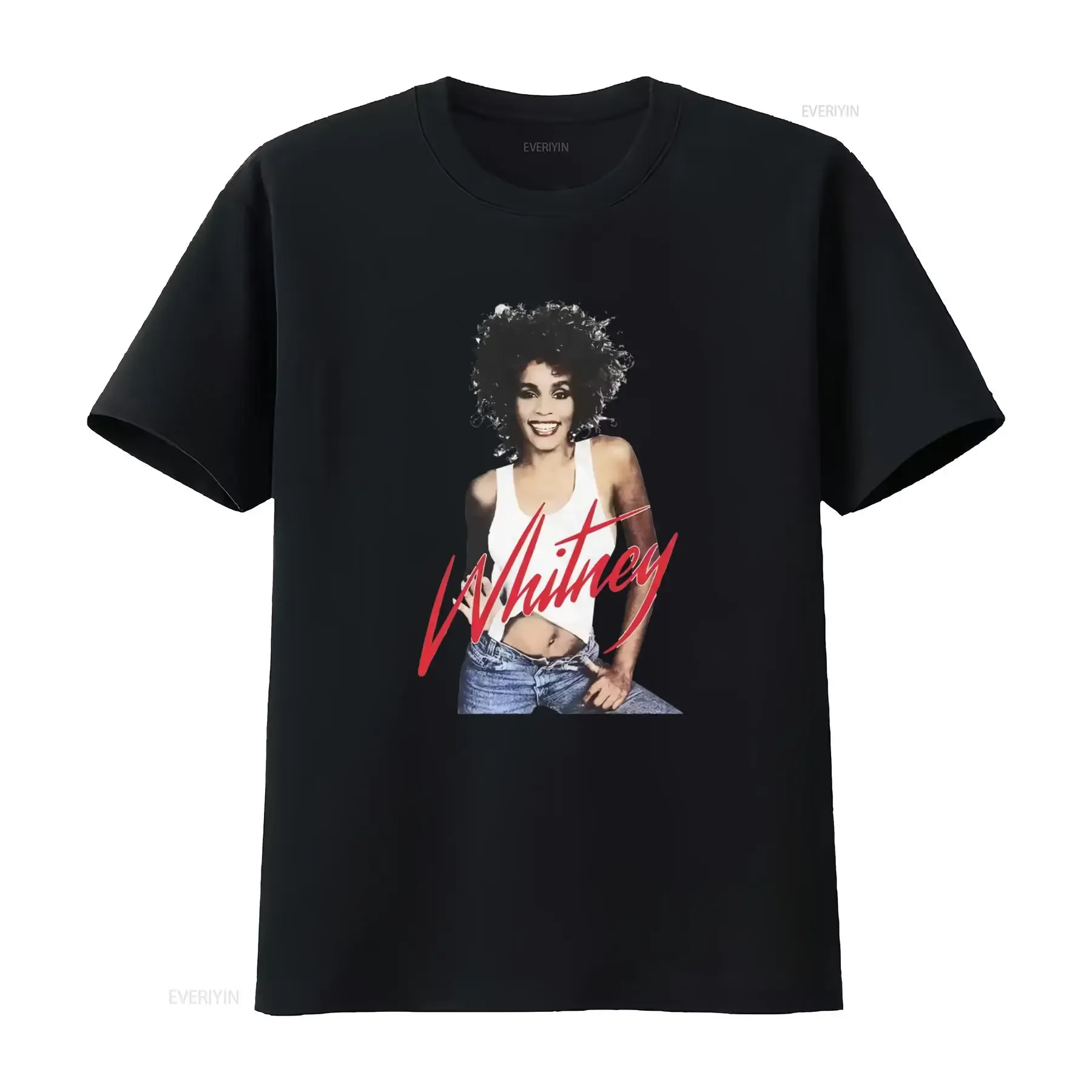 Whitney Houston T Shirt Iconic Wanna Dance Photo Print Retro Style Fashion vintage Washed Stylish homme Comfortable