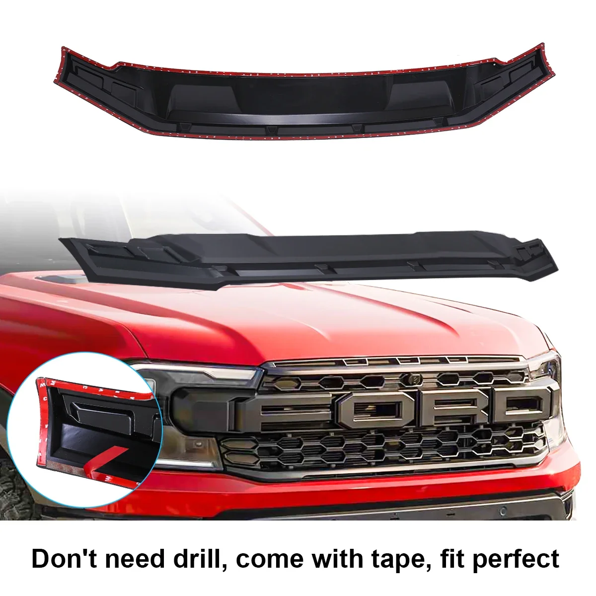 Bonnet Guard For Ford Ranger Raptor 2023 2024 T9 Car Bug Shield Hood Deflector Protector 2023 Next Gen Accessories