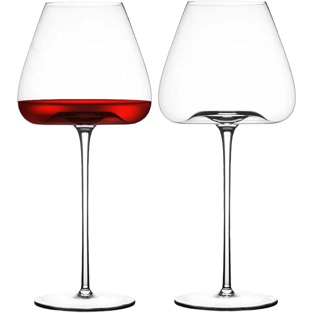 

Wine Glasses Set of 2. 24.3 oz (720 ml.) | Elegant Hand blown White and Red Wine Glasses | Lead-free Premium Clear Crystal Wine