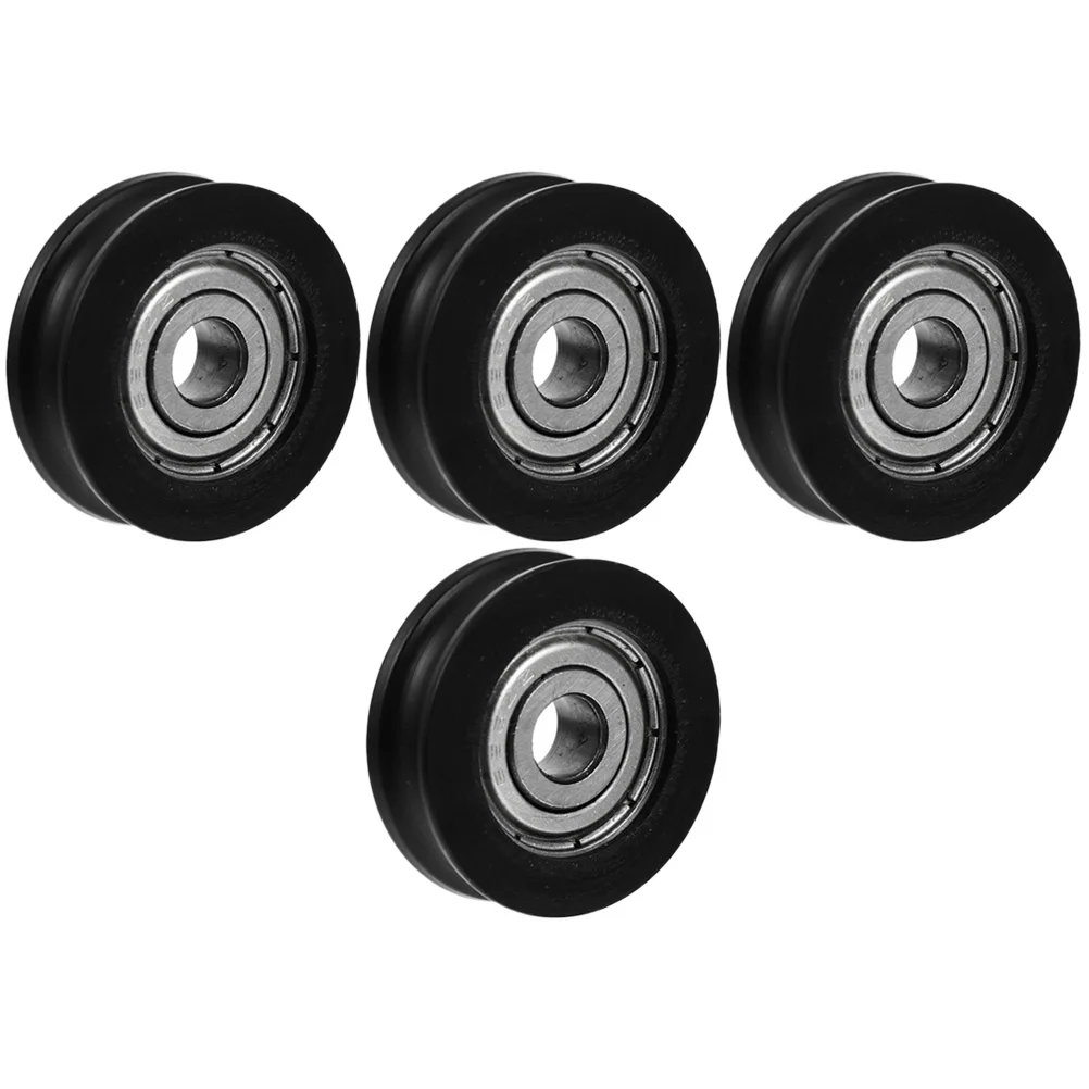 4 Pcs Sliding Doors Bearing Pulley Window Pulleys Wheel Roller Scroll Guide Black