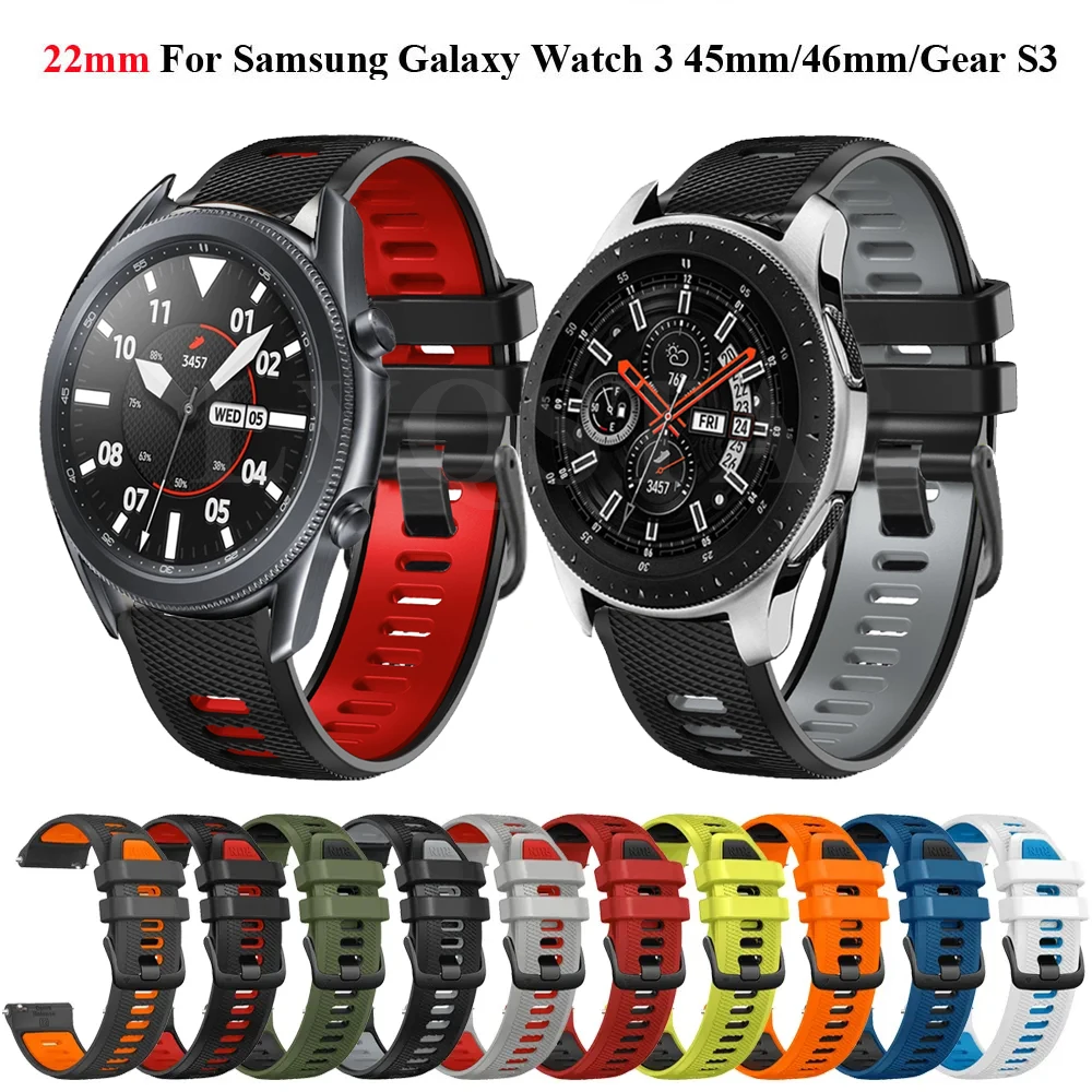 22Mm Siliconen Band Voor Samsung Galaxy Horloge 3 45Mm 46Mm/Gear S3 Frontier/Classic Sport Armband Band Vervangende Horlogeband Riem