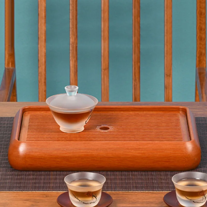 Wooden Accessories Tea Tray Drainage Pot Hospitality Coasters Rectangle Table Tea Tray Living Room Bandeja Madera Home Products
