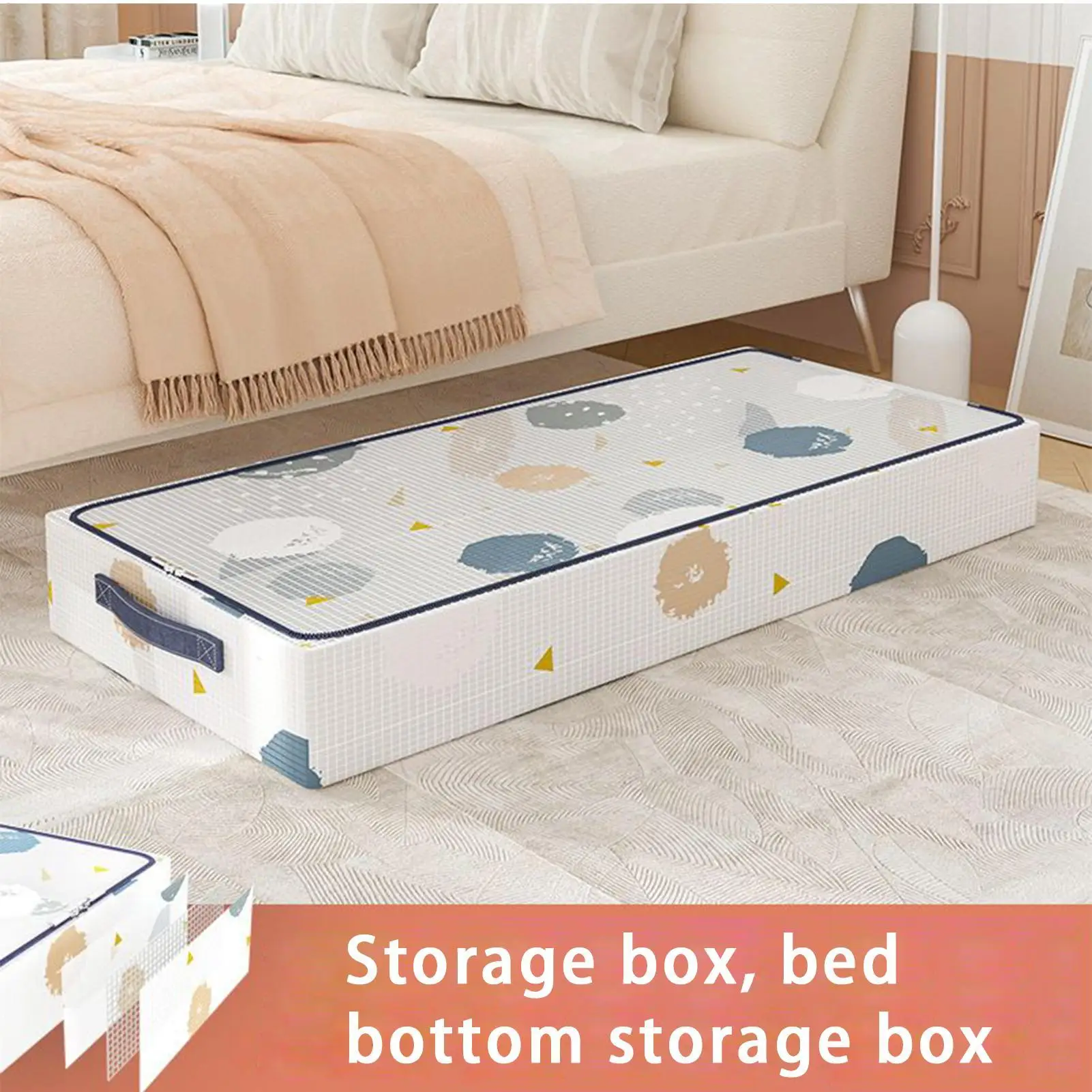 

Dustproof under-bed storage box with handles Foldable Moisture-proof for quilts blankets pillows and toys bedroom accessories