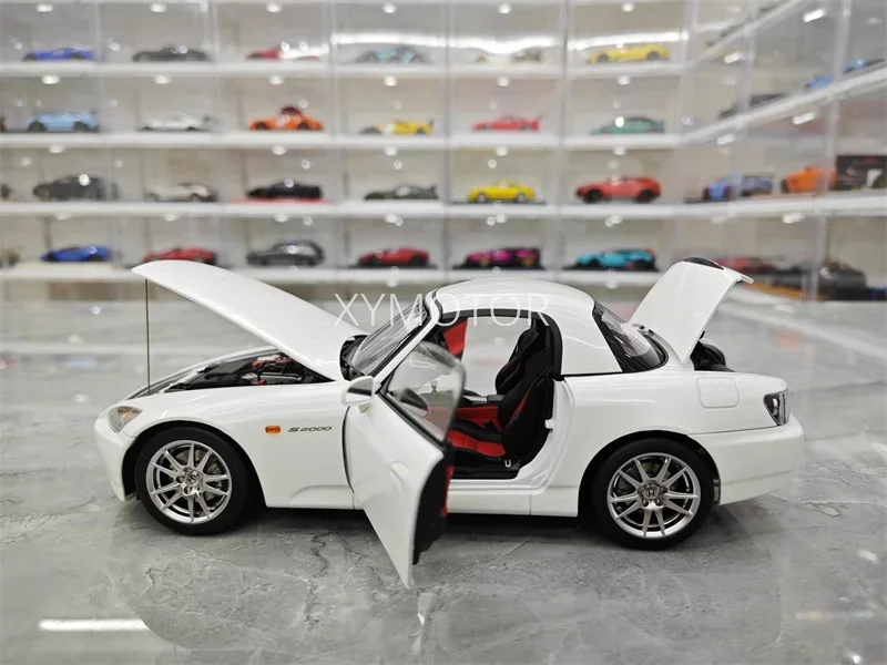 Motorhelix MH 1/18 For Honda S2000 AP2 Limited Diecast Model Car White + engine Toys Gifts Hobby Display Collection Ornaments