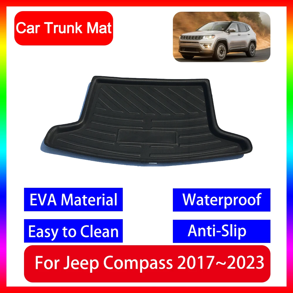 

Car Boot Cargo Mats for Jeep Compass 2017~2023 Accsesories Floor Pad Car Rear Luggage Tray Trunk EVA Carpet 2018 2019 2021 2020