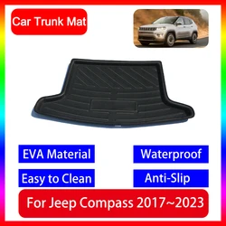 Car Boot Cargo Mats for Jeep Compass 2017~2023 Accsesories Floor Pad Car Rear Luggage Tray Trunk EVA Carpet 2018 2019 2021 2020