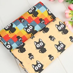 Half Yard Thin Cotton Fabric Cartoon Cat With Print Handmade DIY Garment Dress Children Sewing Tissu 100% Cotton fabric