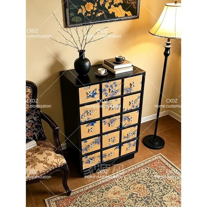 Fragrant Cloud Yarn Chest of Drawers Multi Drawer Storage Cabinet Living Room Locker Decorative Side Cabinet Bedroom