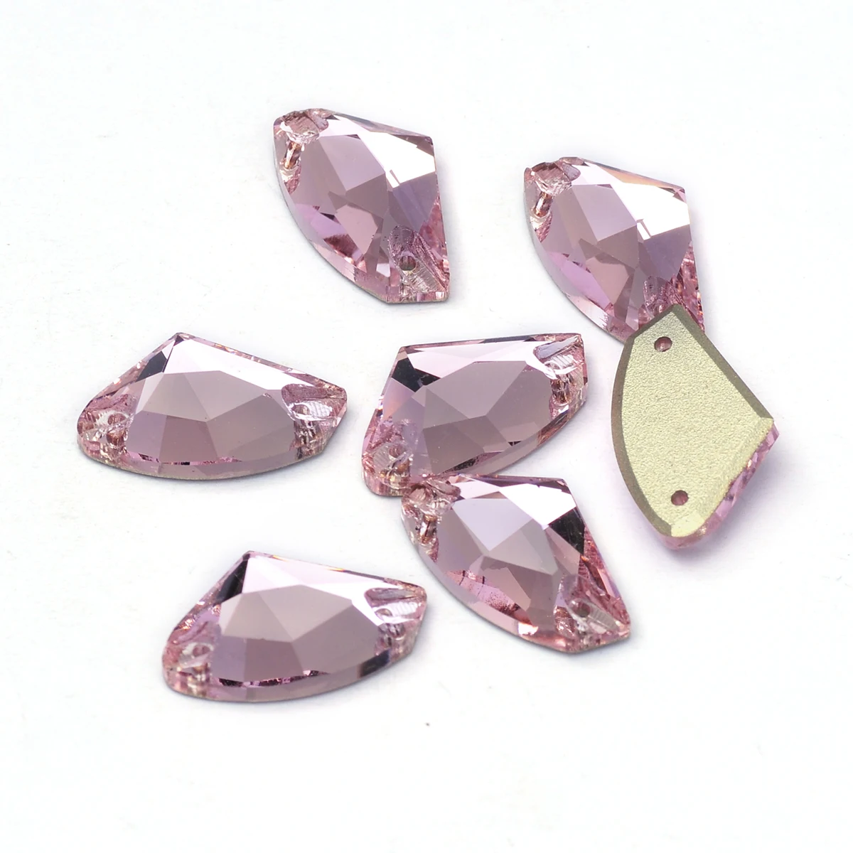 Light Rose K9 Glass Sew on Strass Rhinestones DIY Sewn Glass Flatback Crystals For Garment Handiwork Sewing Wedding Dress