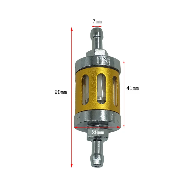 Motorcycle ATV Dirt Bike Tuning Parts Universal CNC Gasoline Filter 7mm Aluminum Alloy Gasoline Oil Oil Filter