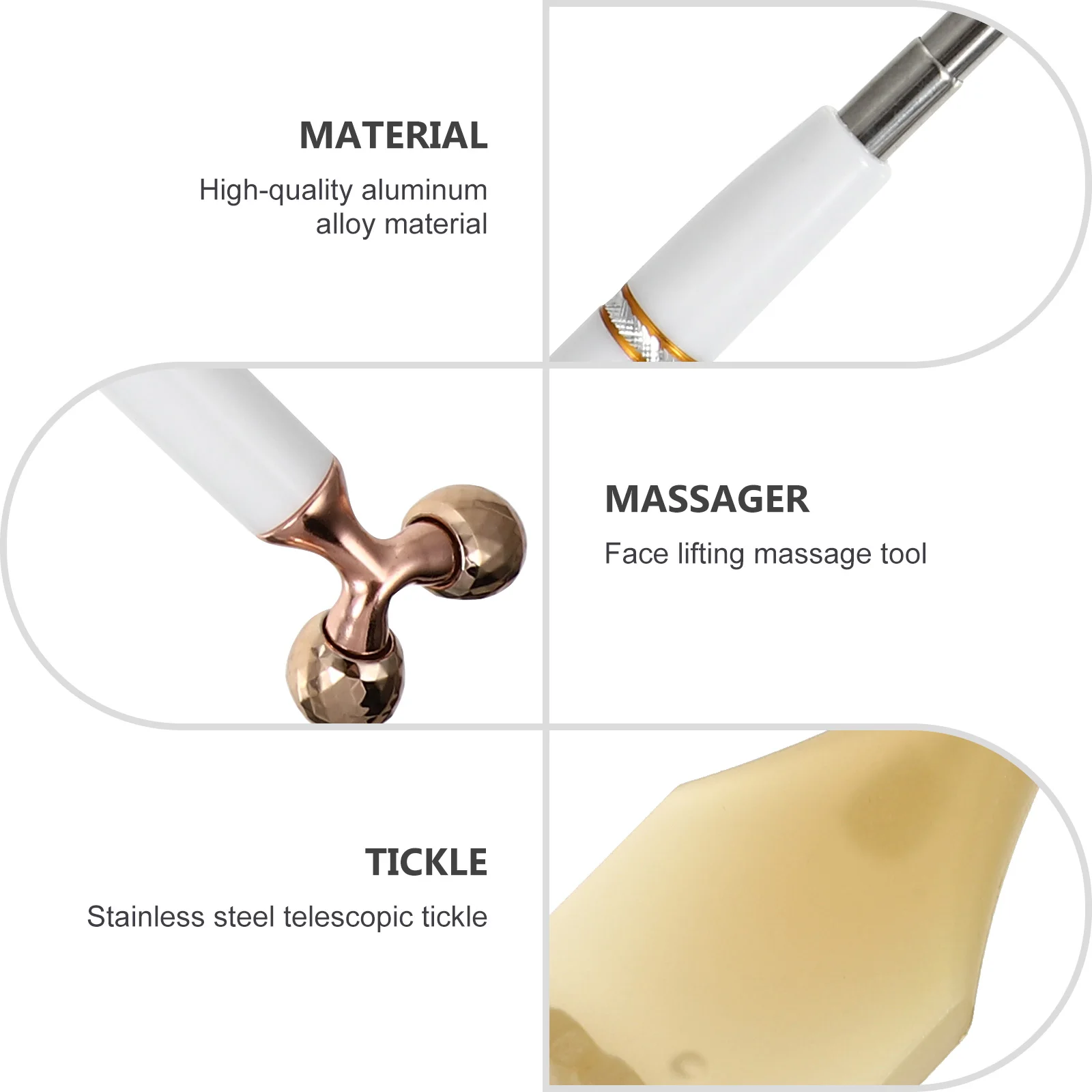 أداة تدليك رفع الوجه من الفولاذ المقاوم للصدأ والألومنيوم PP هدية مريحة وخفيفة الوزن ومحمولة للعناية بالبشرة