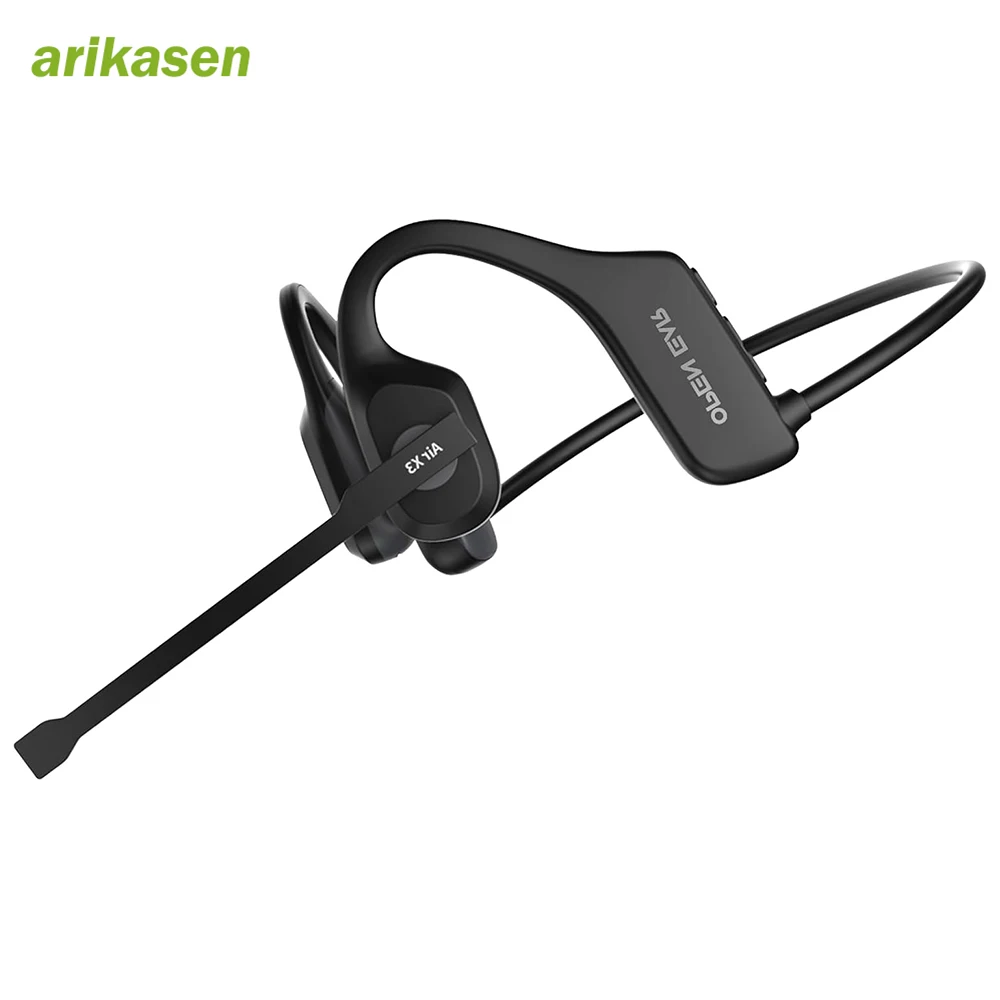 Open-Ear-Kopfhörer mit Mikrofon, Bluetooth-Headset mit Geräuschunterdrückendem Mikrofon, Kabelloses Headset für Arbeit, Fahrer, Callcenter