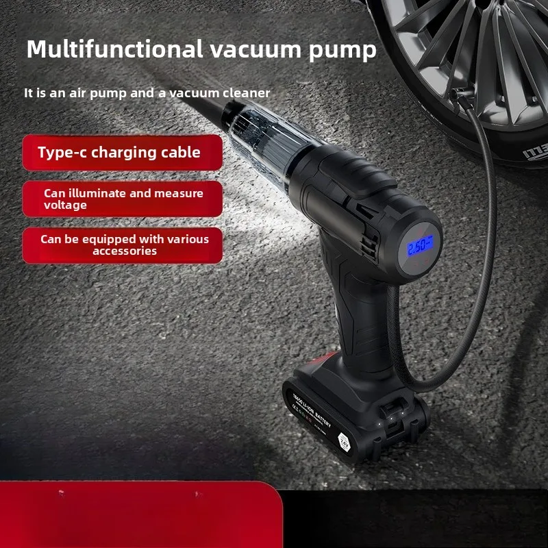 

Car 110W High-power Handheld Small Wireless Charging Car 5300PA Large Suction Vacuum Cleaner Plus Air Pump Two-in-one Portable