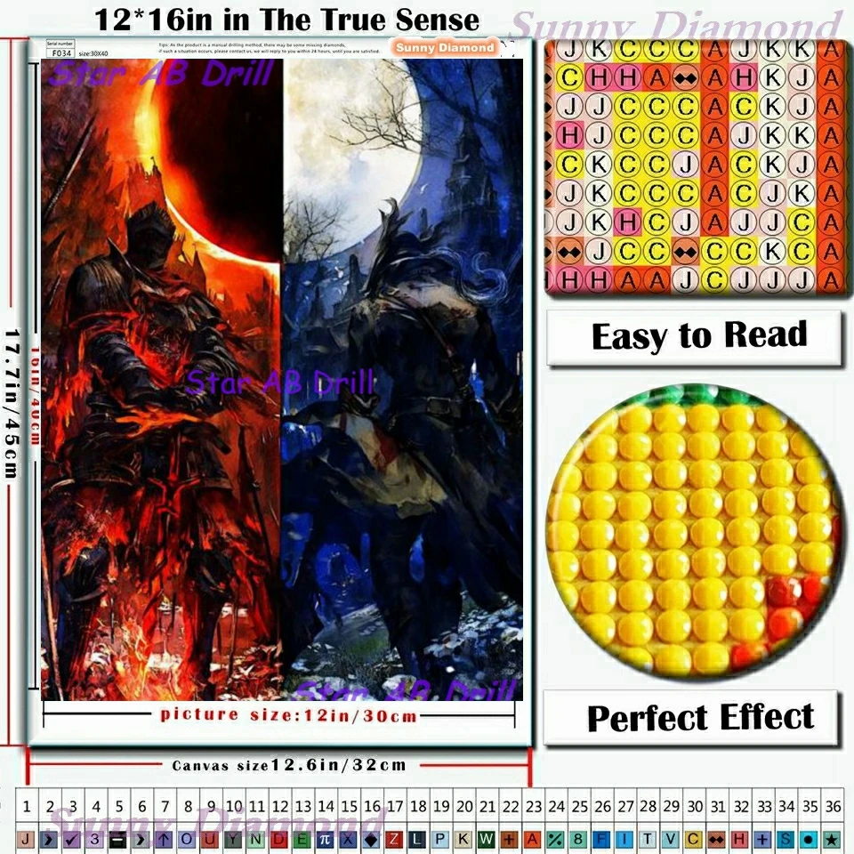 Classic Bloodborne Video Game 5d Diy Diamond Painting AB Drill Mosaic Embroidery Cross Stitch Kit Rhinestone Wall Art Home Decor