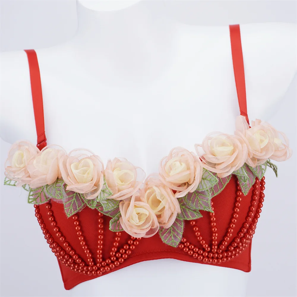 discotheque-sexy-ougen-grenadine-fleurs-bretelles-spaghetti-vetements-d'exterieur-costumes-beaute-dos-arete-de-poisson-bustier-tubulaire-couleur-pure-pour-les-femmes