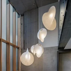 Nordic Seide E27 Led Anhänger Glanz Licht Esszimmer Wohnzimmer Bar Kronleuchter Luminarias Wohnkultur Unregelmäßigen Hängen Lampe Leuchten