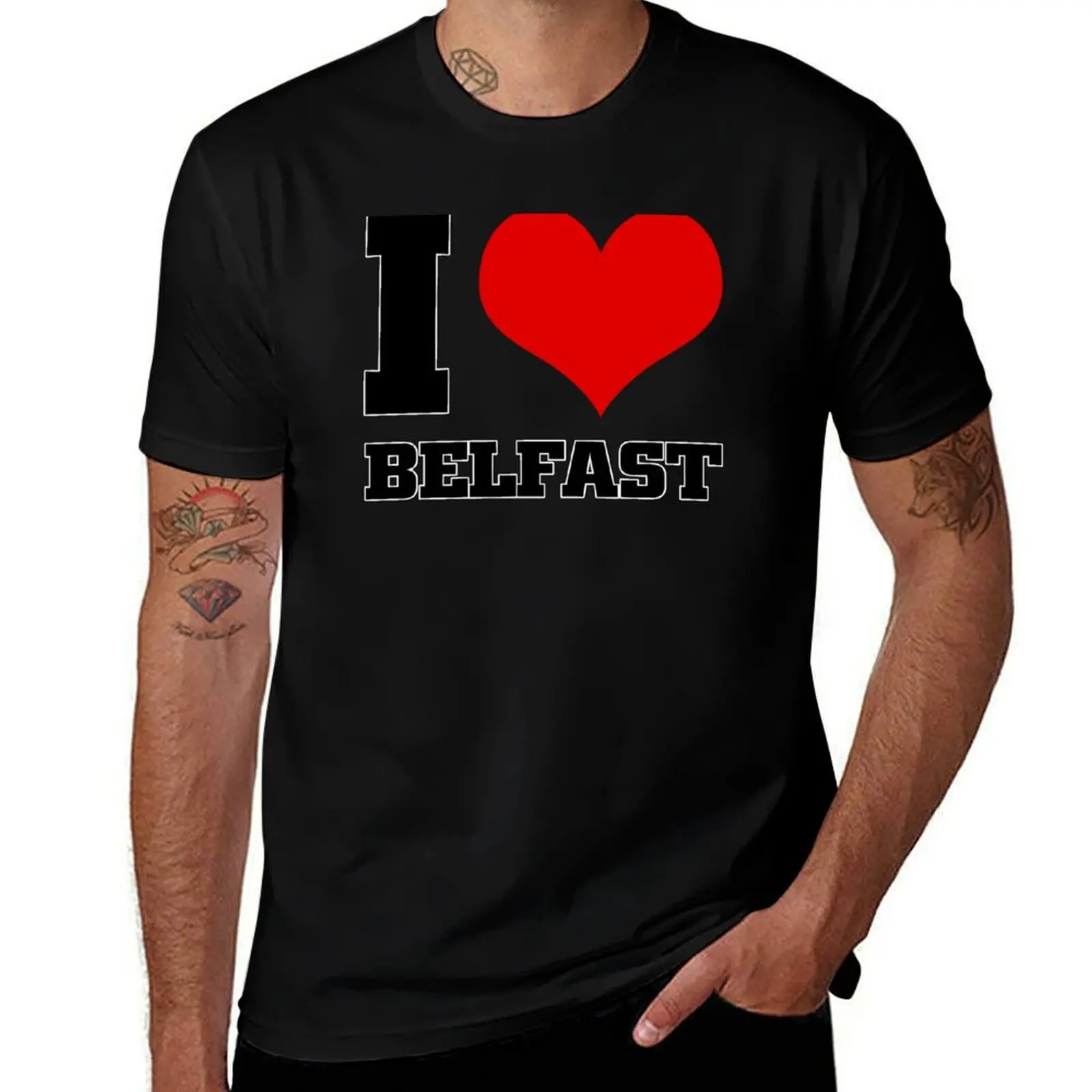 I love Belfast, Northern Ireland T-Shirt Quick Dry Sports Short Sleeve Tee