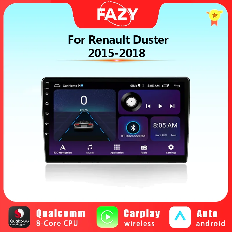 Android 12 Car Radio Multimedia Video Player For Renault Duster 2015-2018 Carplay GPS Navigation Stereo 4G WIFI 2 Din Head Unit