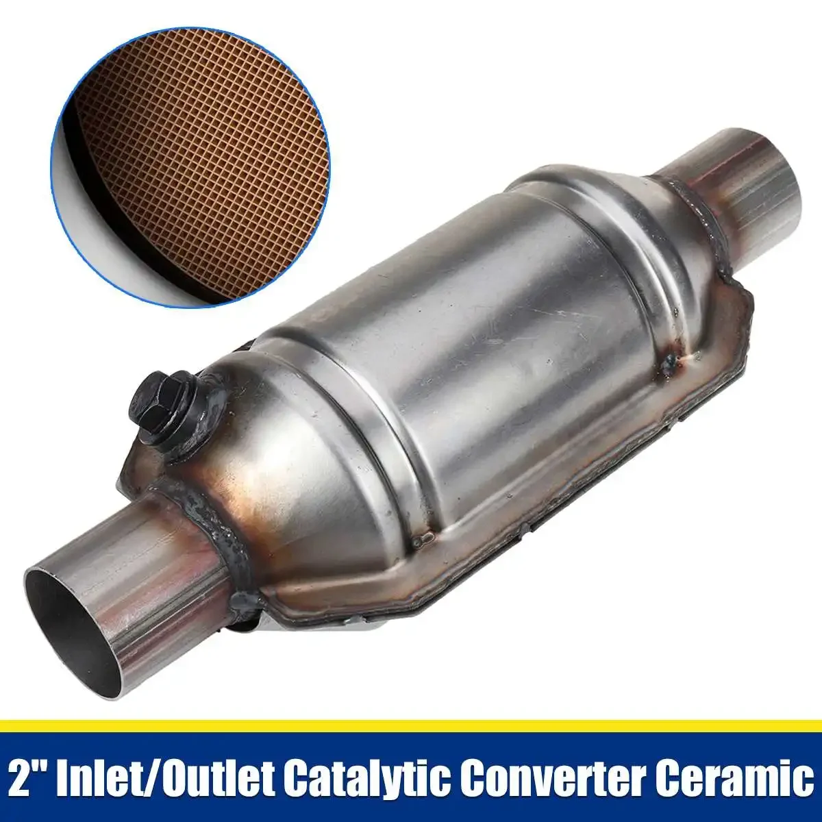 

2inch 51mm Catalytic Converter Stainless Steel Car Catalytic Converter Exhaust System Universal For 2.0L Car Auto