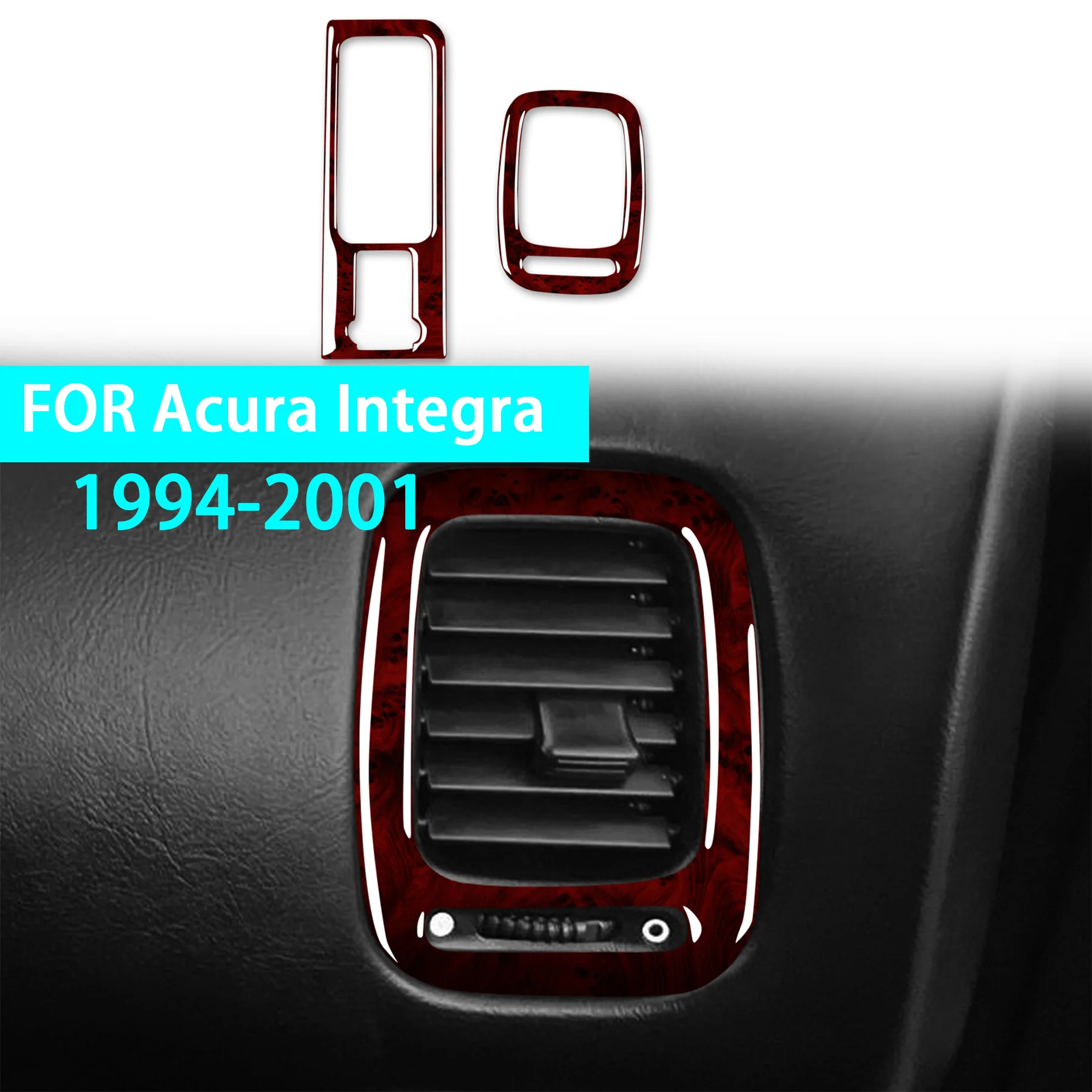 Car Dashboard Left Right Air Conditioning Vent Frames Decor Wood Grain Interior Accessories Stickers FOR Acura Integra 1994-2001
