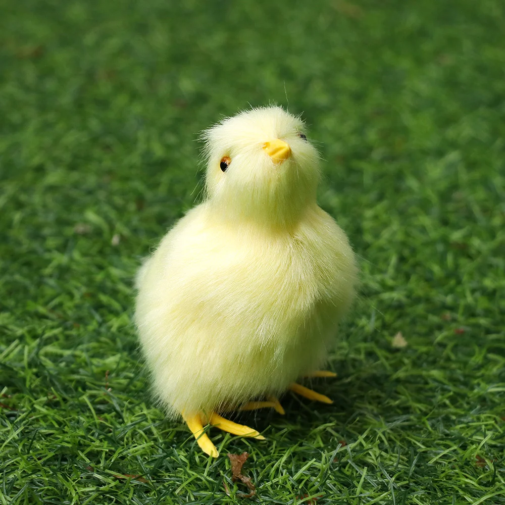 Muñeca de pollito realista para niños, juguete de felpa suave de simulación de pollito de Pascua, modelo de pollo de cognición con sonido