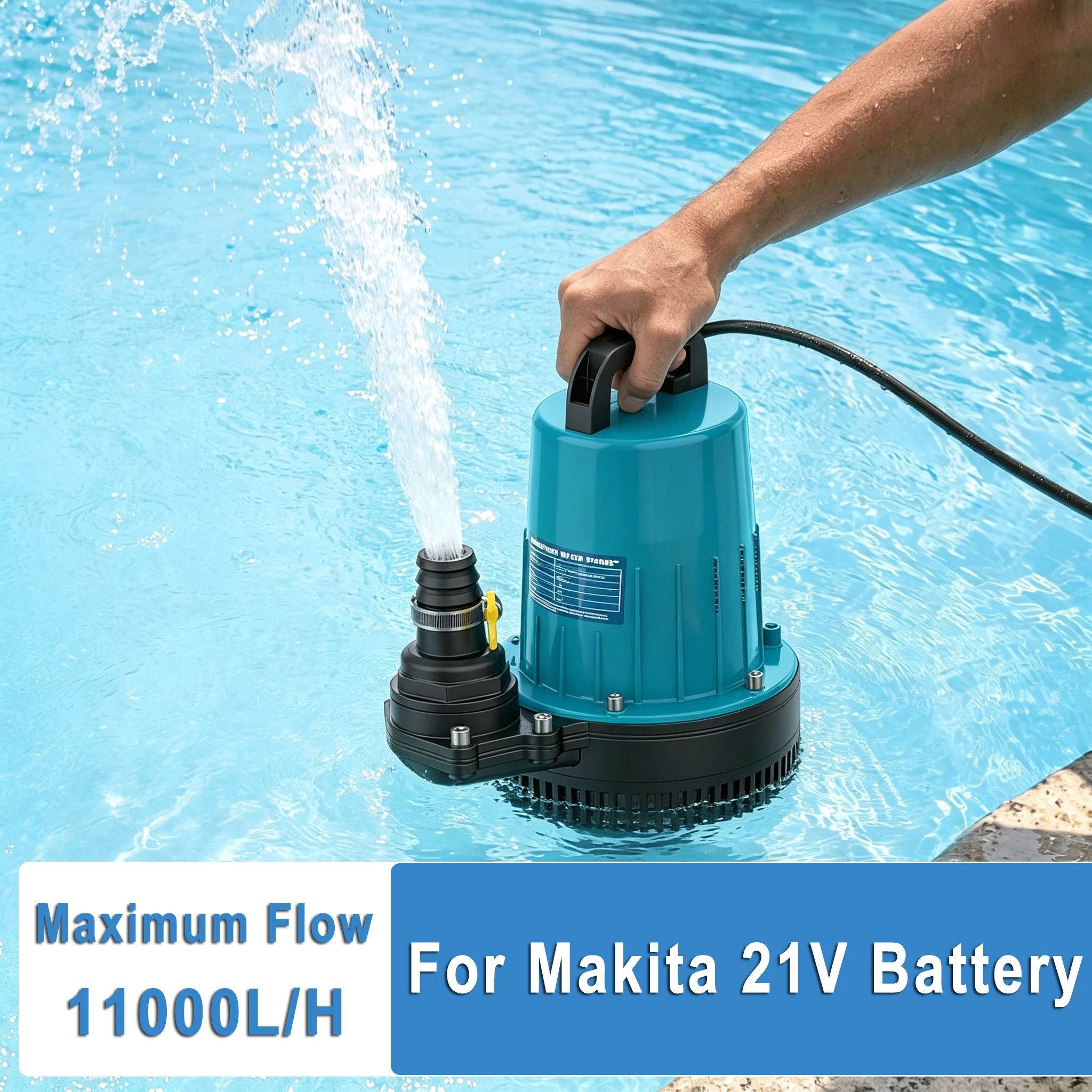 Submersible Water Pump (No battery) For Makita 21V Battery，Multifunctional Water Sump Pump Fish Tank Water Exchange Watering