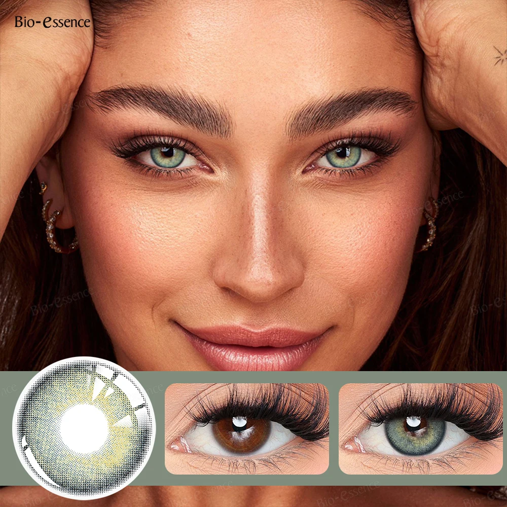 Bio-essense Kontaktlinsen für Augen, natürliche Schönheit, Schüler, Augenlinsen, koreanische braune Kontakte, 2 Stück, 1 Jahr, modisch, grün, Pupillentes – Detail 15