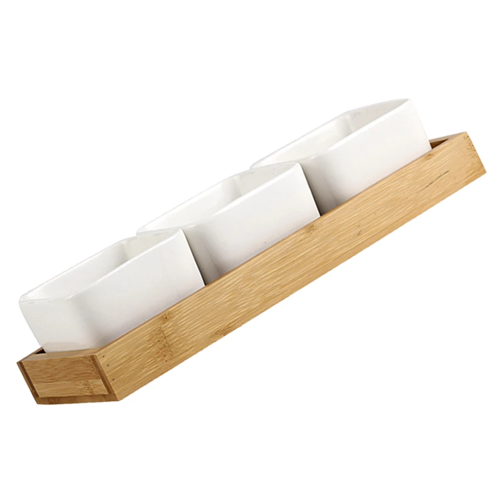 

Ceramic Snack Plate Kitchen Fruit Dish Divided Compartment Plates Tray Food Serving Dishes Entertaining Condiment Bowls Multi