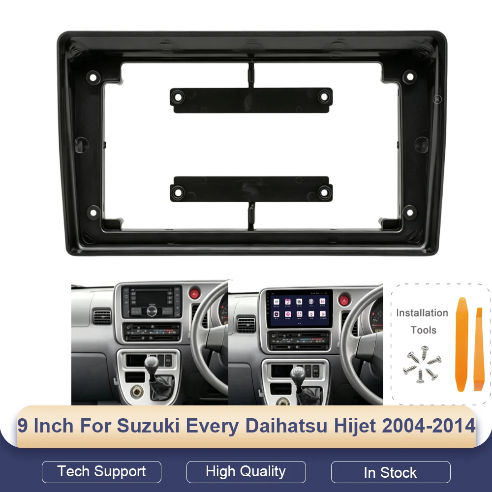9 Inch Car Radio Frame Kits Cable Fascia Panel For Suzuki Every Daihatsu Hijet 2004-2014 Android Big Screen Audio Frame Fascias