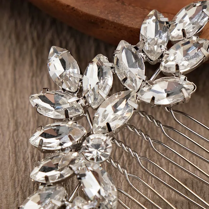 Fashion Shiny Imitation Silver Rhinestone Wedding Hair Combs Hair Bride Wedding Dress Accessories For Girl Gift Clip