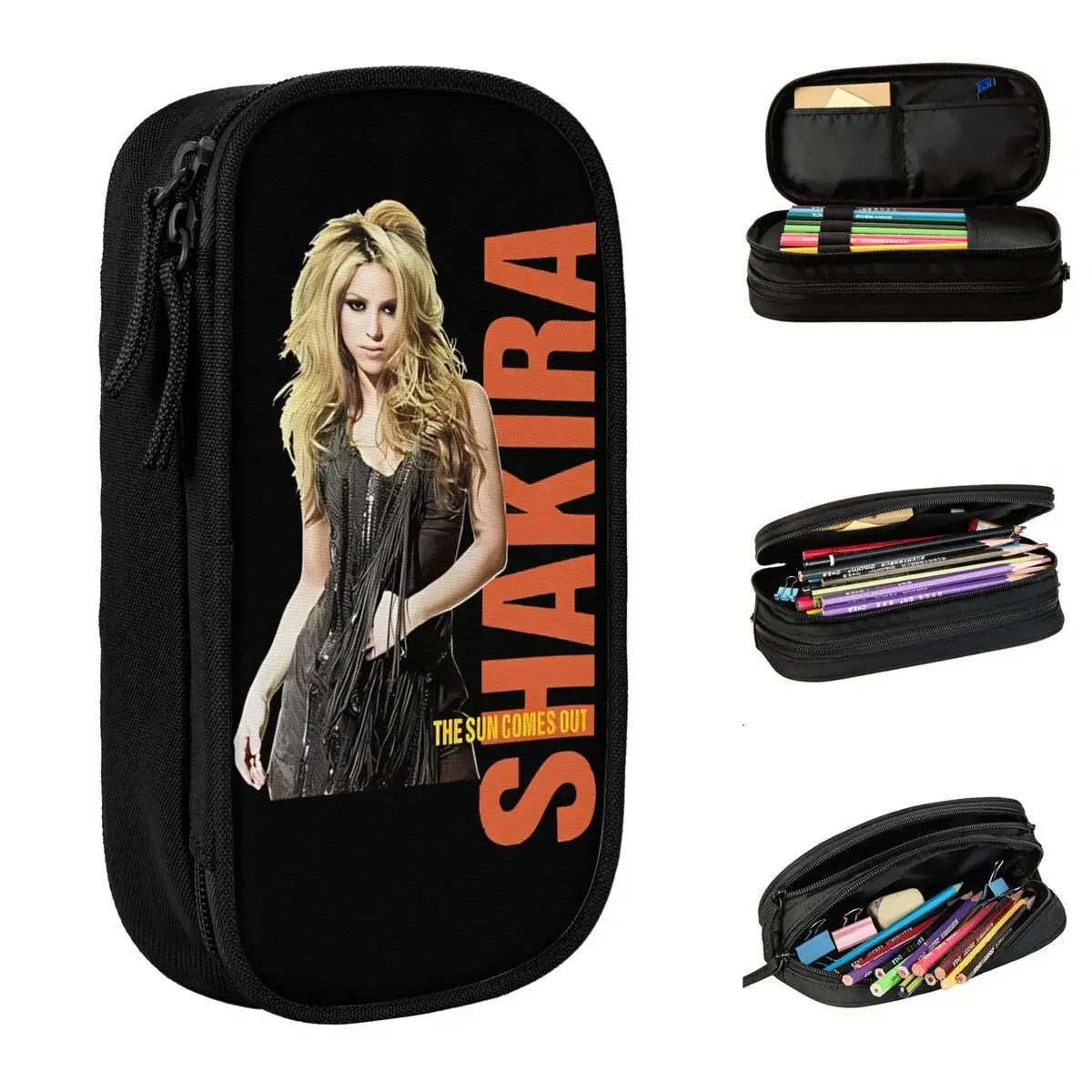 

Shakira The Sun Comes Out Pencil Case Pen Holder Bag Girls Boys Large Storage Students School Cosmetic Pencil Pouch